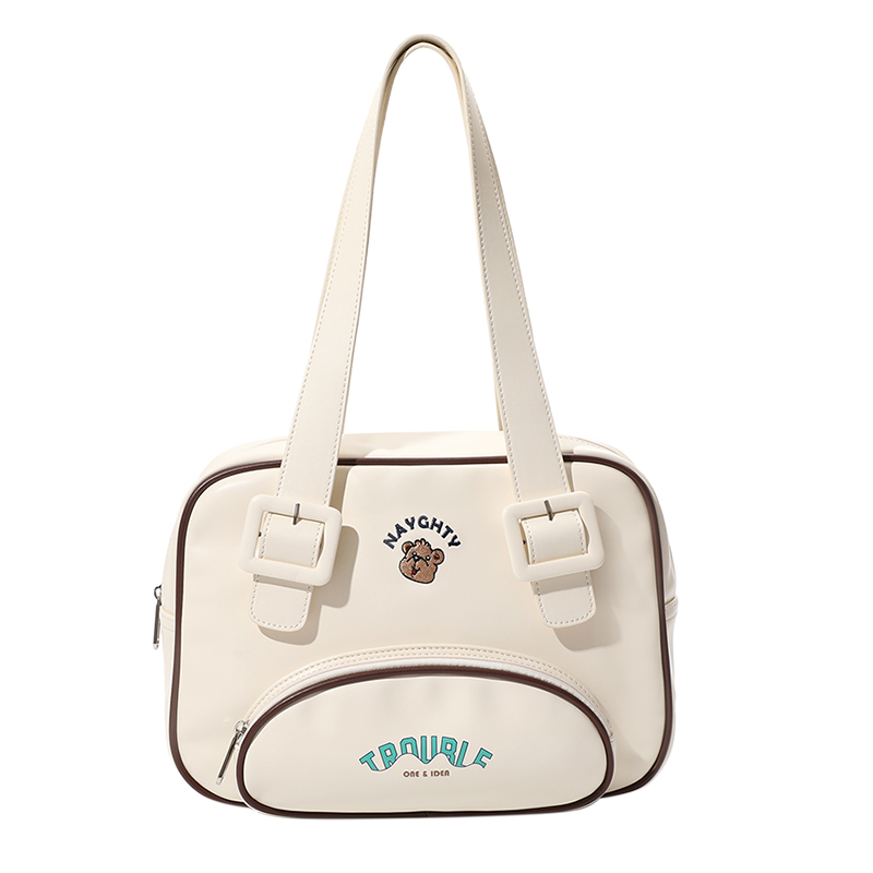 畹町2023新款Old School复古单肩腋下包女学生上课包学院风手提包