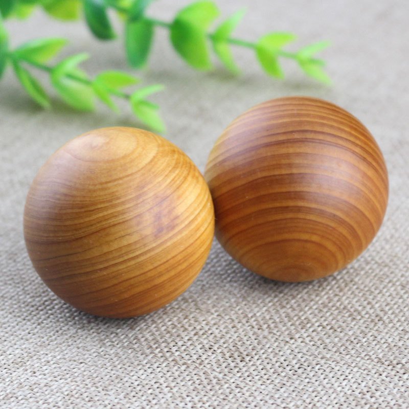 厂家 陈化料崖柏木实心球男女文玩手把件圆球中老年手球工艺品