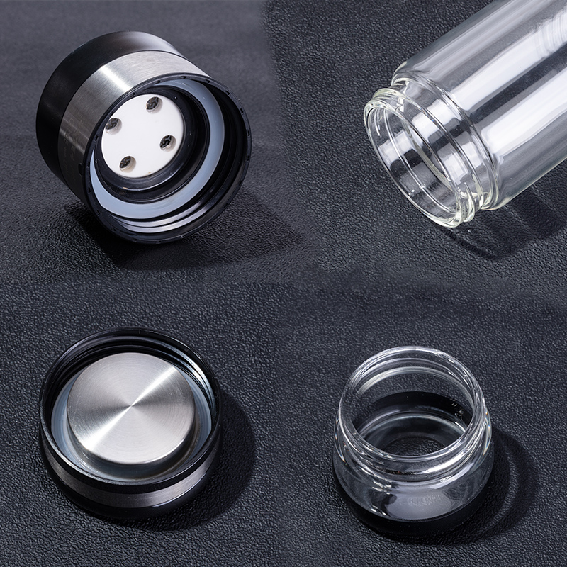 喜客旋转茶水分离泡茶杯双层玻璃水杯男女士O办公商务旅行便携茶