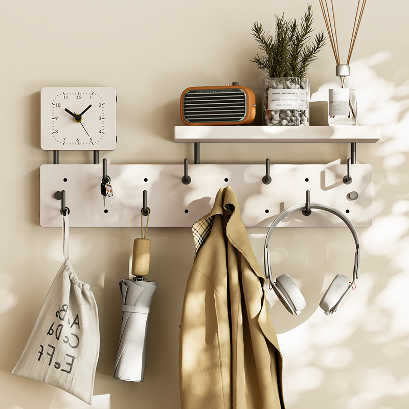 钥匙挂架门口创意k挂钩玄关置物架入户墙面收纳进门挂衣架壁挂墙