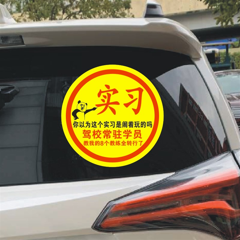 新能源汽车实习车贴n女司机女新手超大号实习标志贴新车大字搞笑