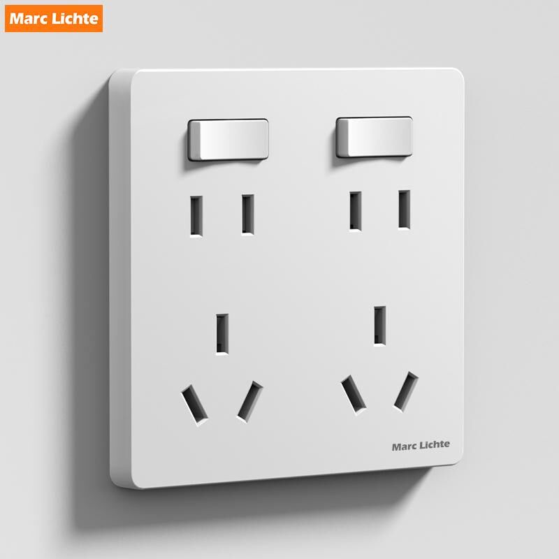 家用厨房宿舍8h6暗装233插十孔带独立控制开关10a多孔电源墙壁插