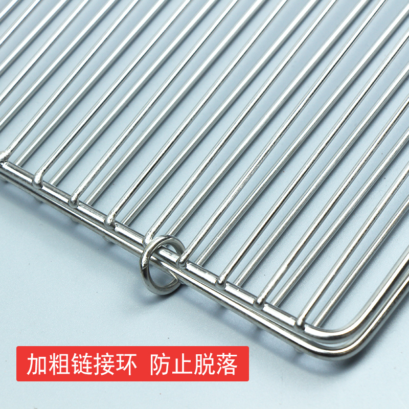 烤鱼夹子不锈钢烤肉架子烤鱼w网加粗加密烤鱼网夹 烧烤网篦子工具