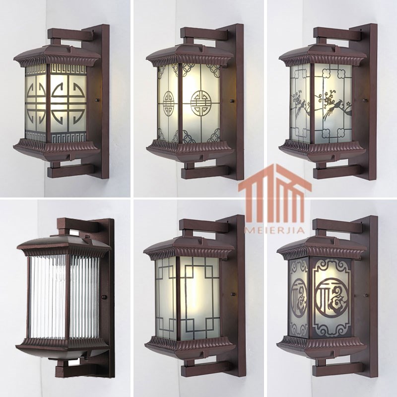 新中式太阳能户外灯防水q室外壁灯复古墙灯别墅走廊花园庭院阳台