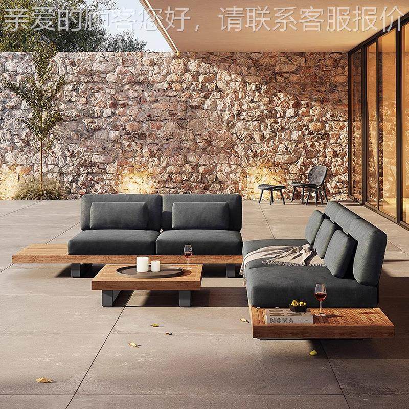 户外沙发柚木合别墅庭院防组阳水晒店休闲酒L形台铝合金实木491家,住宅家具,户外沙发,淘宝优惠券,粉丝福利购,淘宝优惠卷