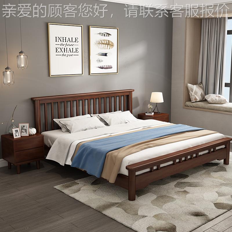 北欧风纯实木床室卧简约现代18135米1.主.8米婚床软包卧家具双人