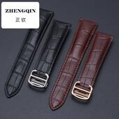 真皮手表带 适配卡地亚坦克伦敦solo男女 折叠扣平口单尾款