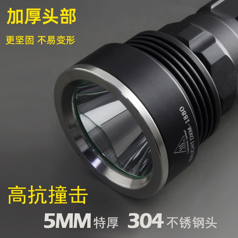 霸光2024款DXM强光手电筒26650可充电LED探照灯T6家黄光超亮远射