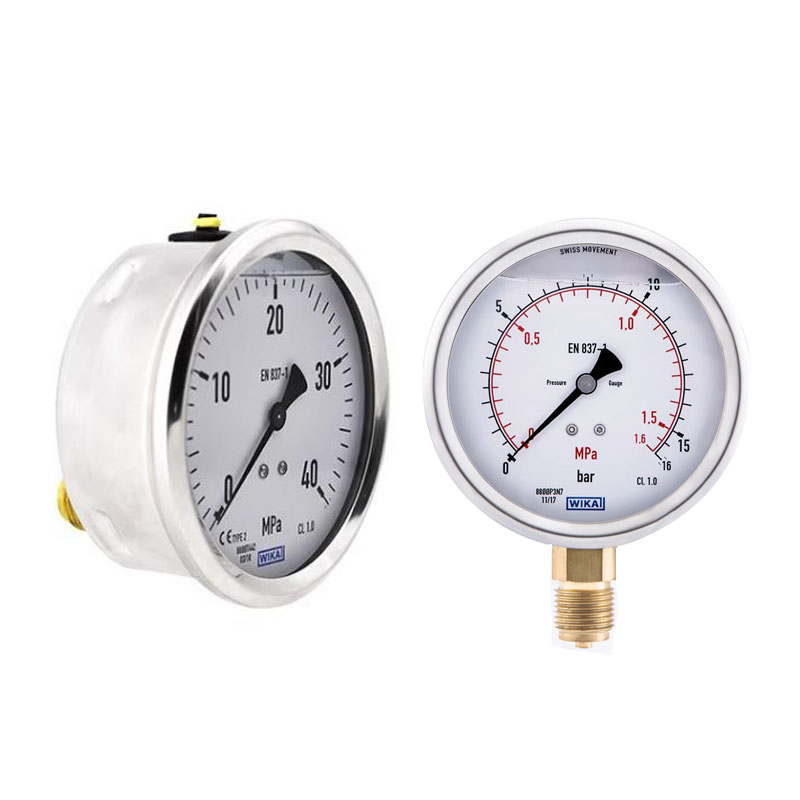 德国进口威卡WIKAn压力表EN837-1耐震不锈钢测压液压表真空轴向表