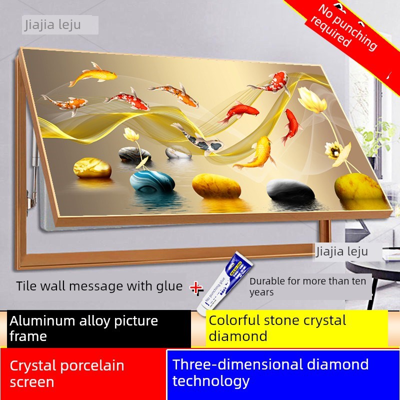 仪表箱装饰c画2024新型大尺寸无冲孔配电箱挡油杆高端水晶瓷挂画