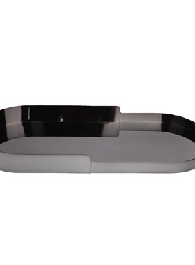 现代简约金属椭圆几何托盘摆件z样板房家居售楼部茶桌收纳果盘饰