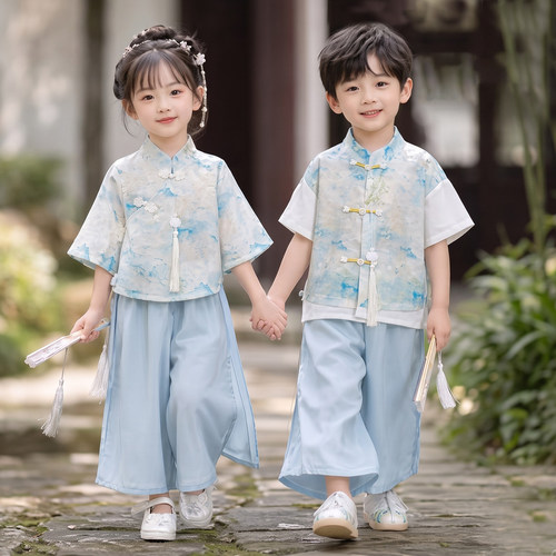 儿童汉服演出服中国风班服唐装