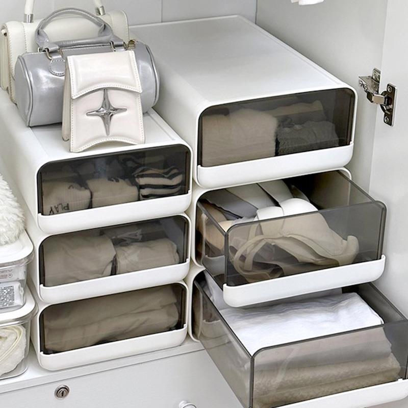 内衣内裤收纳盒家用抽屉式三合一衣柜放袜子衣物文胸分格整理盒子
