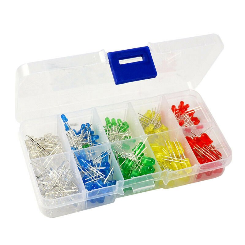 500PCS 3mm 5mm LED发光二极管盒装 晶体管 500只 每种颜色100只