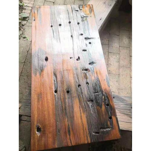 老船木板古旧船木板材风化实木楼梯大板地板牌匾前台桌面板吧台板