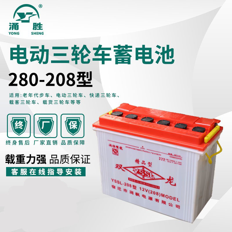 三轮车动力水电瓶牵引电动三轮四轮车48V60V大容量铅酸低温蓄电池
