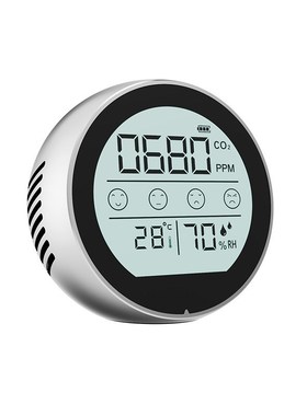 红外线二氧化碳检测仪/温度/湿度三合一NDIR传感器金属款智能报警