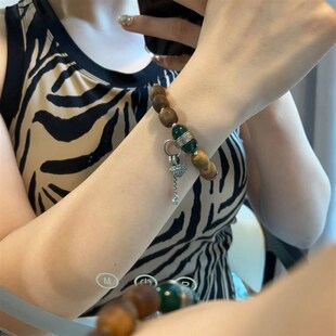 精品黄奇楠沉香手链 搭配绿檀葫芦 三七老银配饰 红玛瑙 TY2355