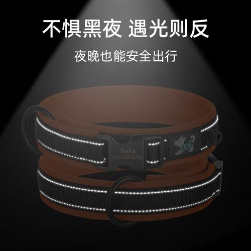 宠物狗狗项圈泰迪博美小型犬颈圈法斗金毛中型犬狗牌可刻字狗脖圈