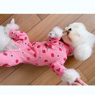 潮查利家宠物用品服饰泰迪比熊狗狗春秋薄款包肚四脚衣公母狗护肚