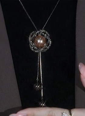 毛衣链长款2023年新款潮百搭简约高端秋冬装饰项链挂饰衣服配饰女