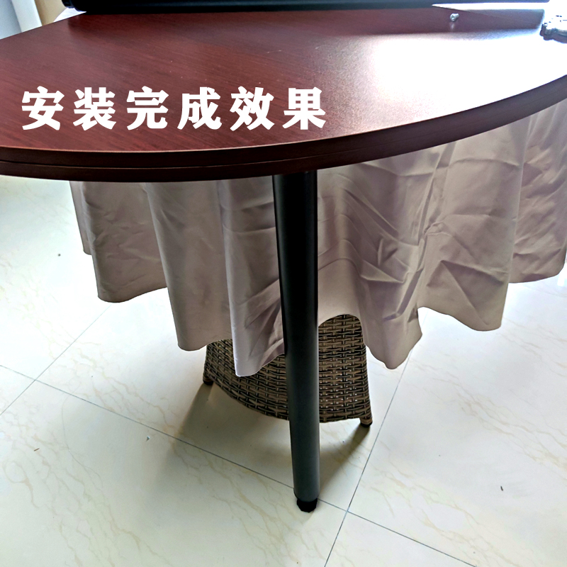 家用可拆卸可调节高度单桌腿餐台脚桌架拆装白色支架支撑柱吧