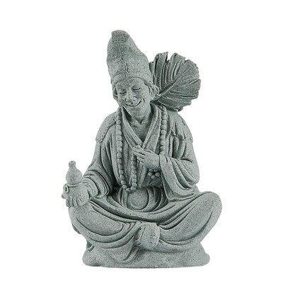 青砂石活佛济公实心禅意人物摆件桌面玄关鱼缸造景送亲朋长辈好礼