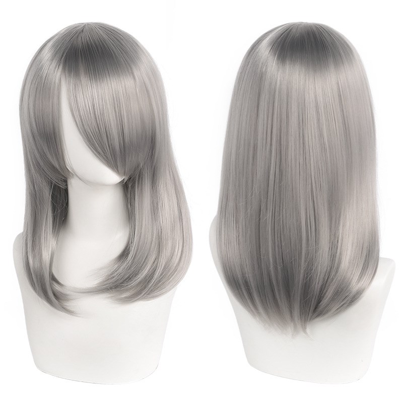 万用cos假发黑色橘棕色毛40cm玉米须中长发假毛角色扮演头套毛坯