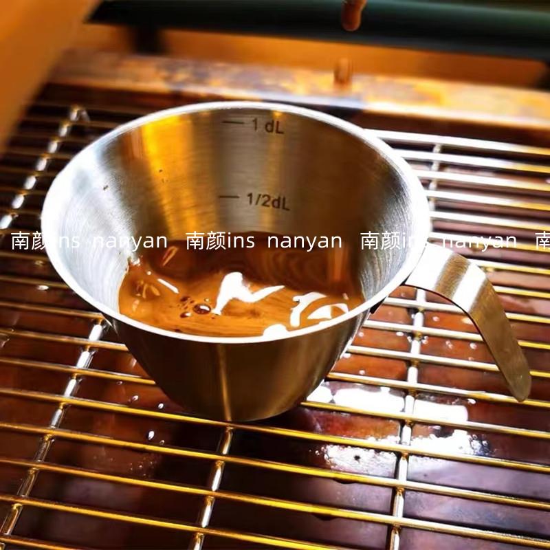 金属量杯意式浓缩咖啡盎司杯espresso不锈钢萃取杯带刻度杯100ml