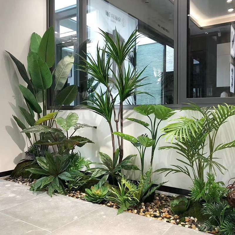 大型仿真绿植造景露营室内墙角办公室景观假植物橱窗家居装饰盆景