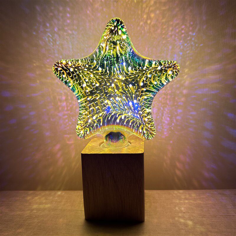 爱迪生3D灯泡立体彩色烟花装饰led炫彩个性创意艺术七彩E27螺口