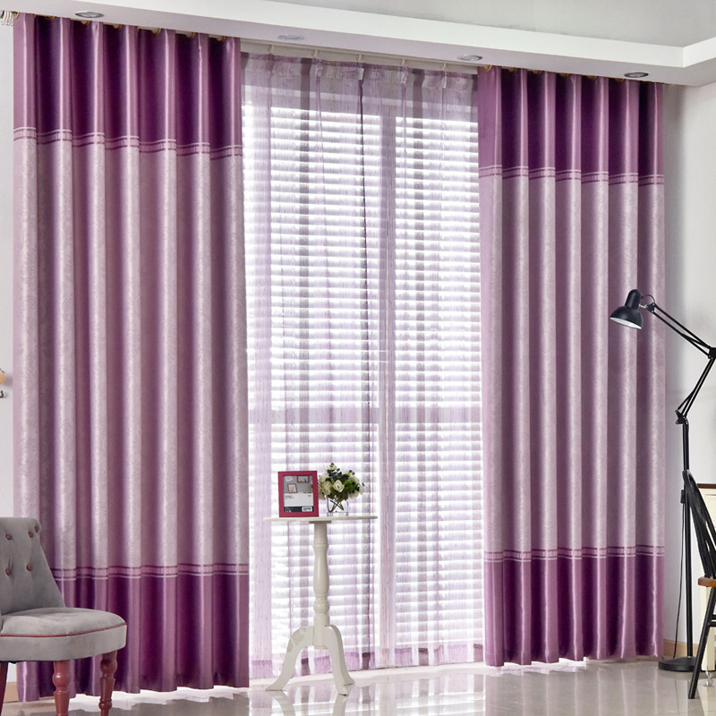 定制遮光成品简约现代加厚高档卧室客厅落地窗中式窗帘布料1B