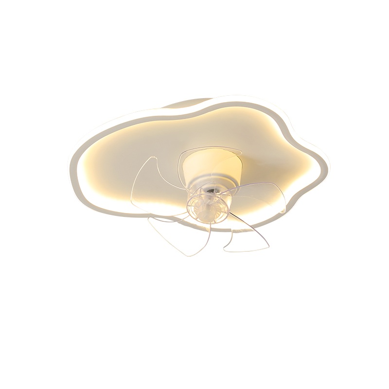 卧室吸顶电风扇灯j2023年新款超薄一体云朵儿童房360度摇头吊扇灯