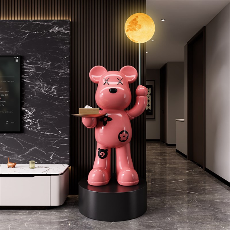 暴力熊电视柜旁落地大摆件客厅星空灯乔迁轻奢高档新居礼品送朋友