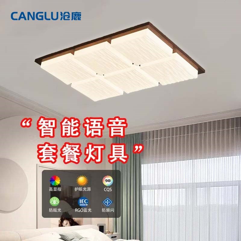 中古风客厅灯吸顶灯2025v新款大气主灯奶油风全屋套餐组合中山灯