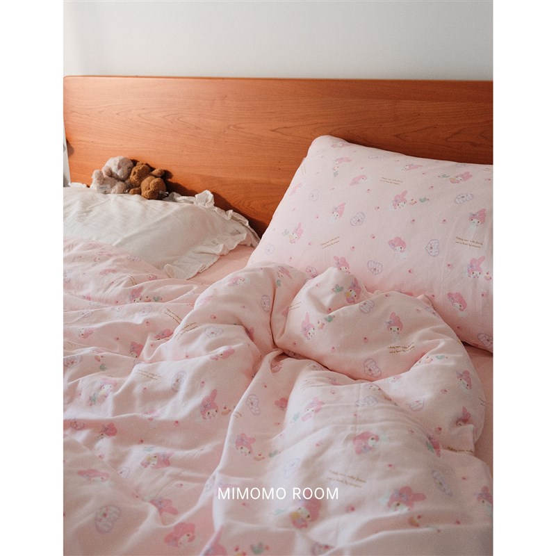 蛋糕美乐蒂丨双层纱布柔软三四件套G粉色少女宿舍床单床笠被套