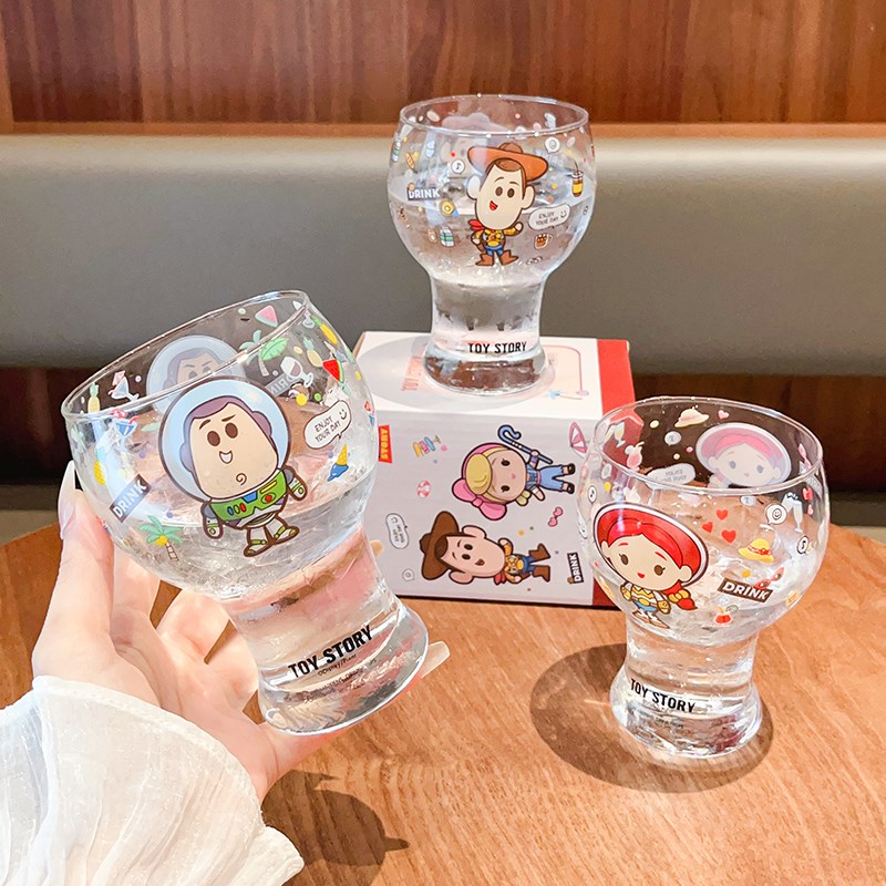 巴斯光年啤d酒杯玻璃杯家用大容量水杯女生高颜值杯子果汁杯牛奶