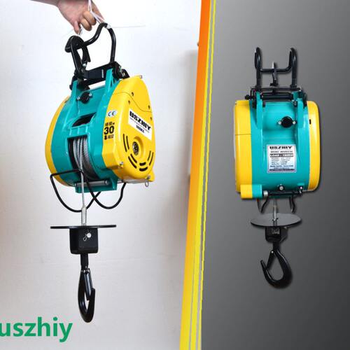 原装智友电动葫芦钢丝绳悬挂220伏家用电300KG微型提升机US-300A