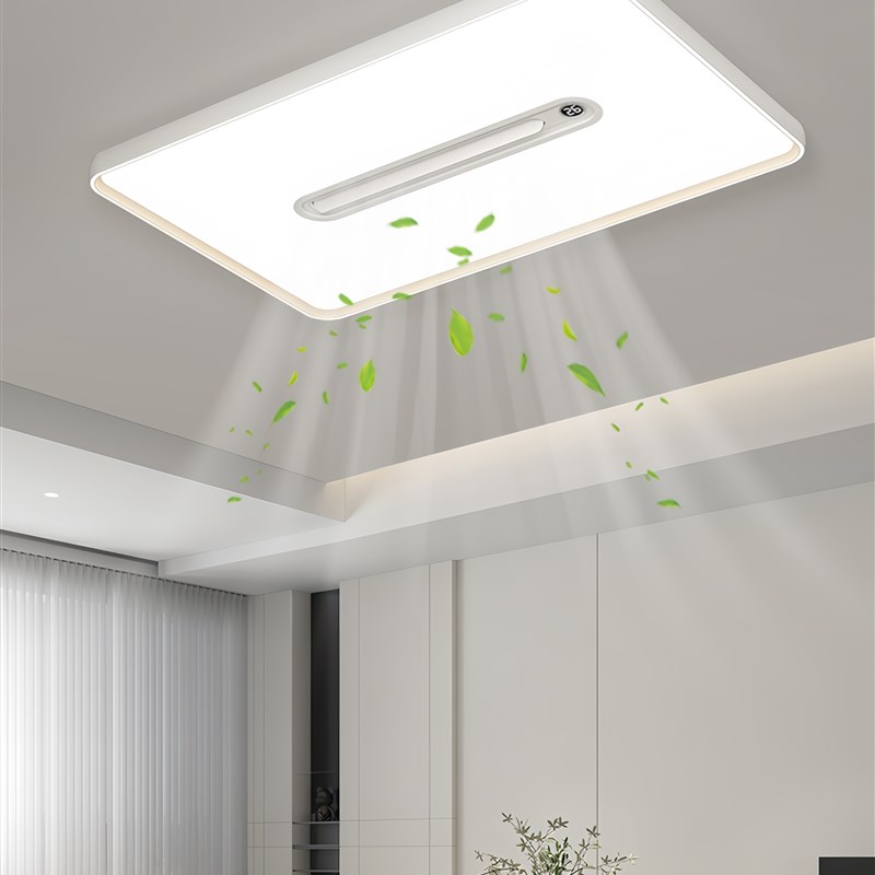 客厅灯静音无叶风扇灯现代简约全光谱智能语音电扇一体卧室吸顶灯