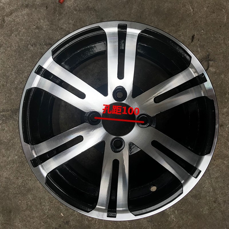 DIY自制四轮沙滩车铝轮毂卡丁车配件101214寸铝合金孔距100 114.3