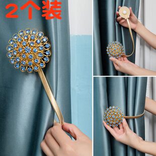 饰配件饰品夹子扣环镶钻弹簧磁力 窗帘挂钩墙钩固定绑带轻奢高档装
