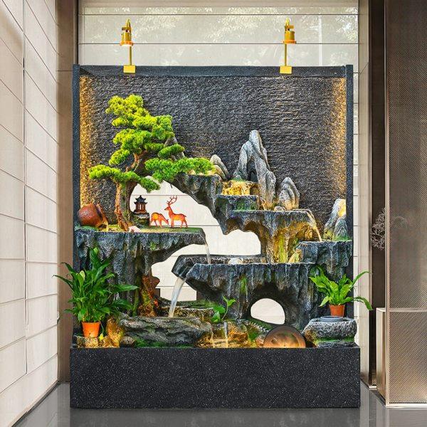 大型水幕墙循环流水假山喷泉景观鱼池庭院公司别墅公室生财摆件,家居饰品,户外/庭院摆件,淘宝优惠券,粉丝福利购,淘宝优惠卷