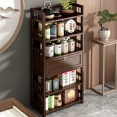 博古架新中式 非实木放茶具 架子茶室多层茶叶置物架紫砂壶摆放架