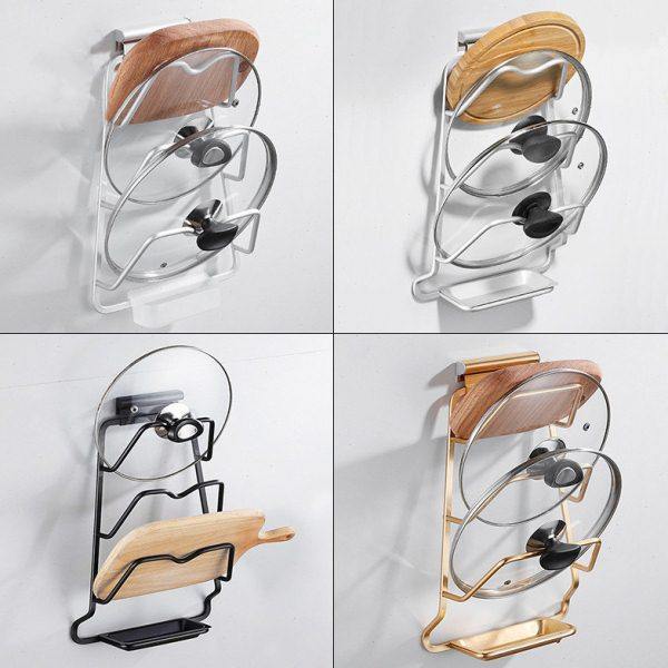 免打孔锅盖架放菜板的架子壁挂式厨房收纳用品置物架带接水家用挂