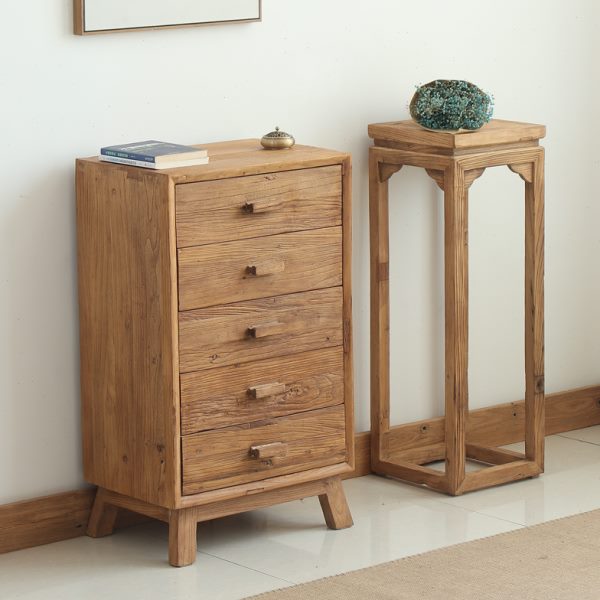 老榆木五斗柜实木老榆木斗橱客厅抽屉收纳柜子储物卧室榆木家具