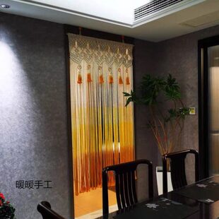 锦霞.夕阳西下染色门帘挂毯温暖系列纯手工文艺民宿房间玄关壁挂