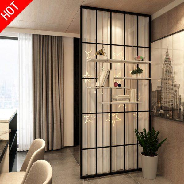 北欧卧室隔断墙房间客厅屏风铁艺玄关餐厅装饰镂空入户办公室家用