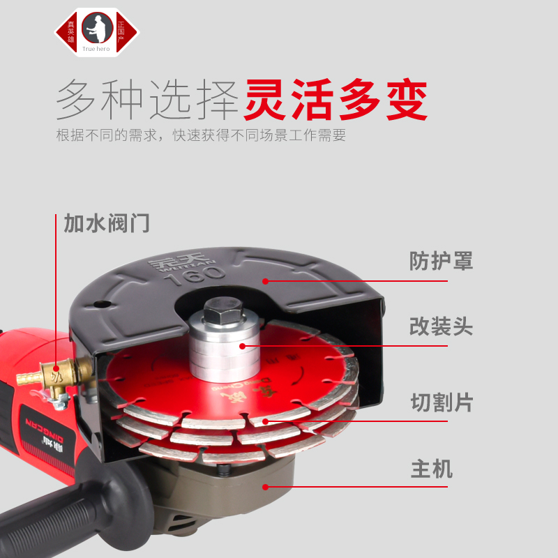 100型角磨机改装开槽机水电开槽双片多片无尘加水开槽神器改装头