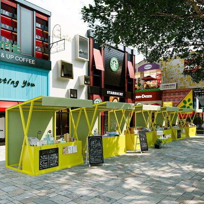 网红夜市摆摊货架商场集市摊位售货车广场商业活动棚架铁艺花车