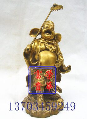 荣华富贵纯新款明清古典八戒铜猪天蓬元帅铜像家居客厅装饰桌面